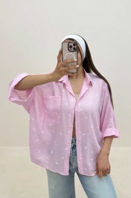 شومیز بغل چاک تک جیب پاپیون گچی