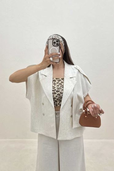 ست وست و شلوار لینن نچرال ELAY