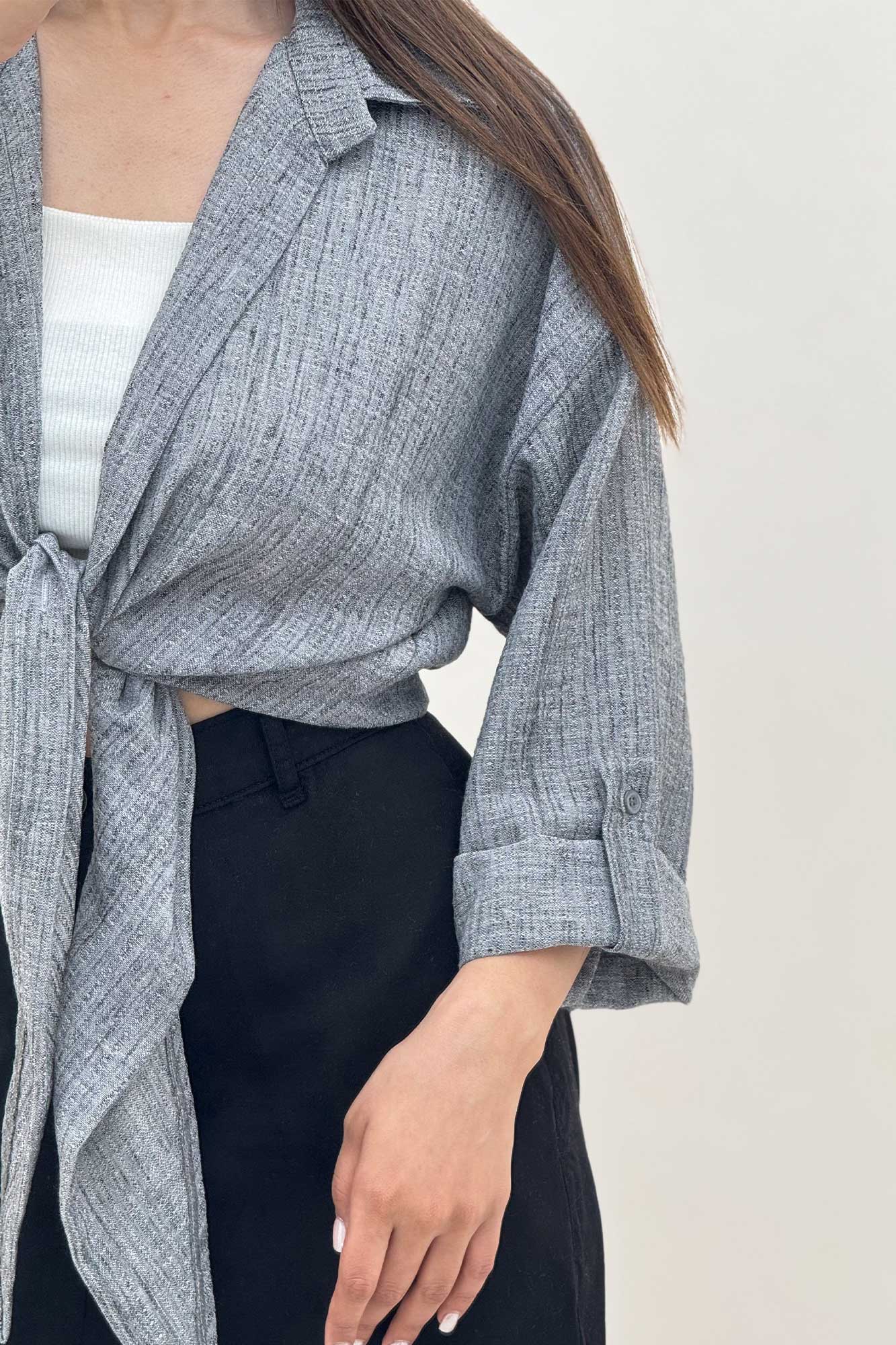 شومیز گره ای لینن اسلپ