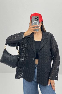 کت یقه انگلیسی قلاب بافی