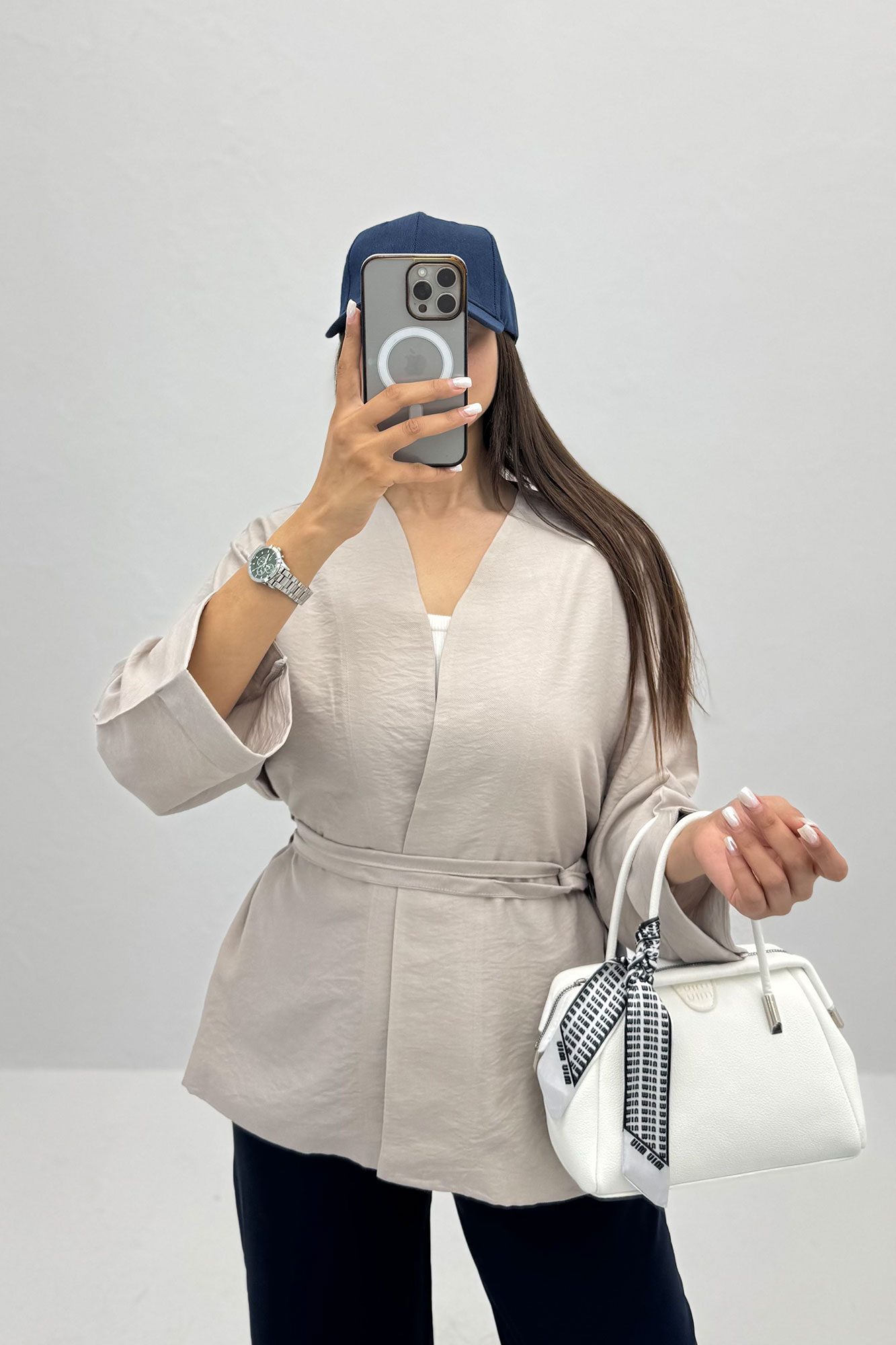 شومیز جلو باز کمردوبندی