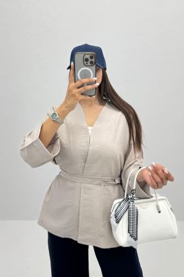 شومیز جلو باز کمردوبندی