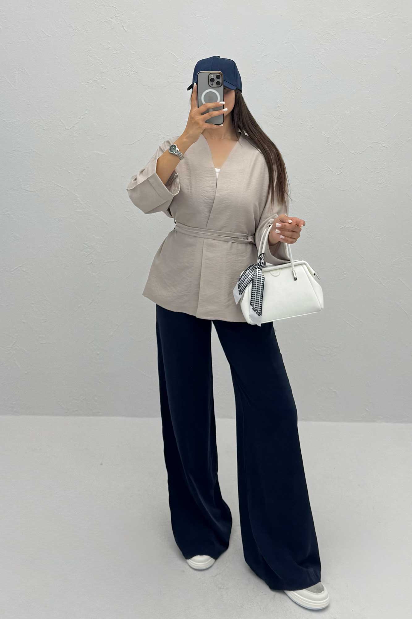 شومیز جلو باز کمردوبندی