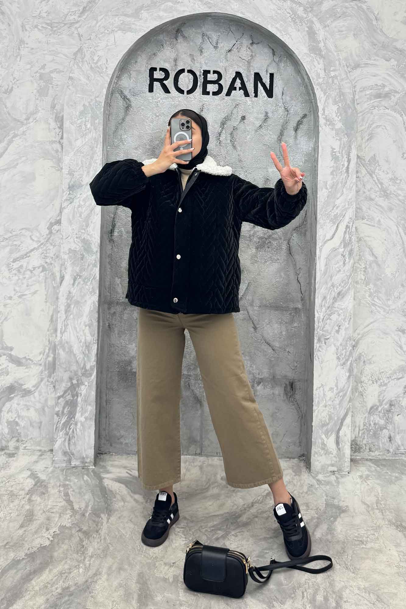 کاپشن سیلکونی یقه تدی