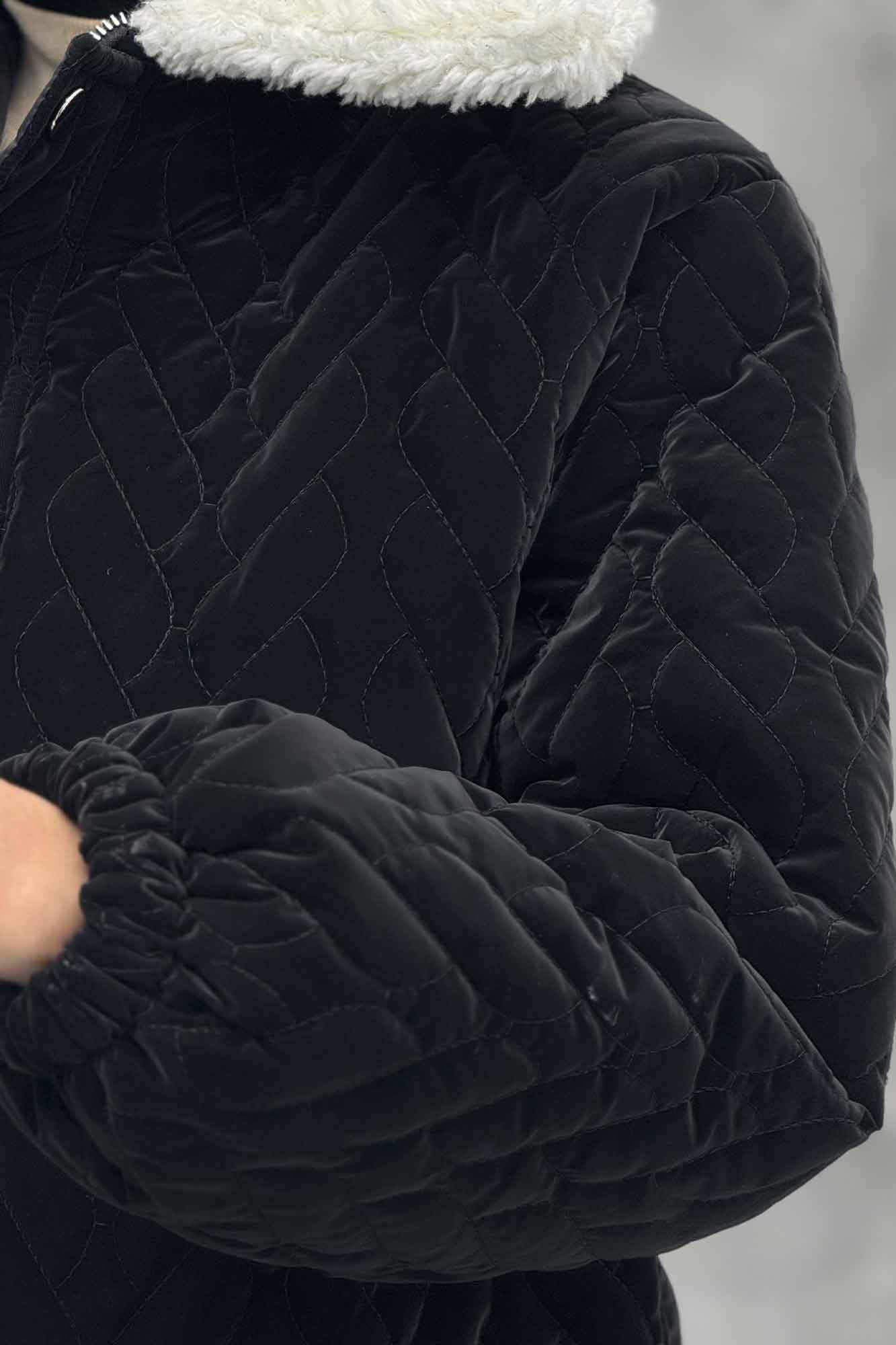 کاپشن سیلکونی یقه تدی