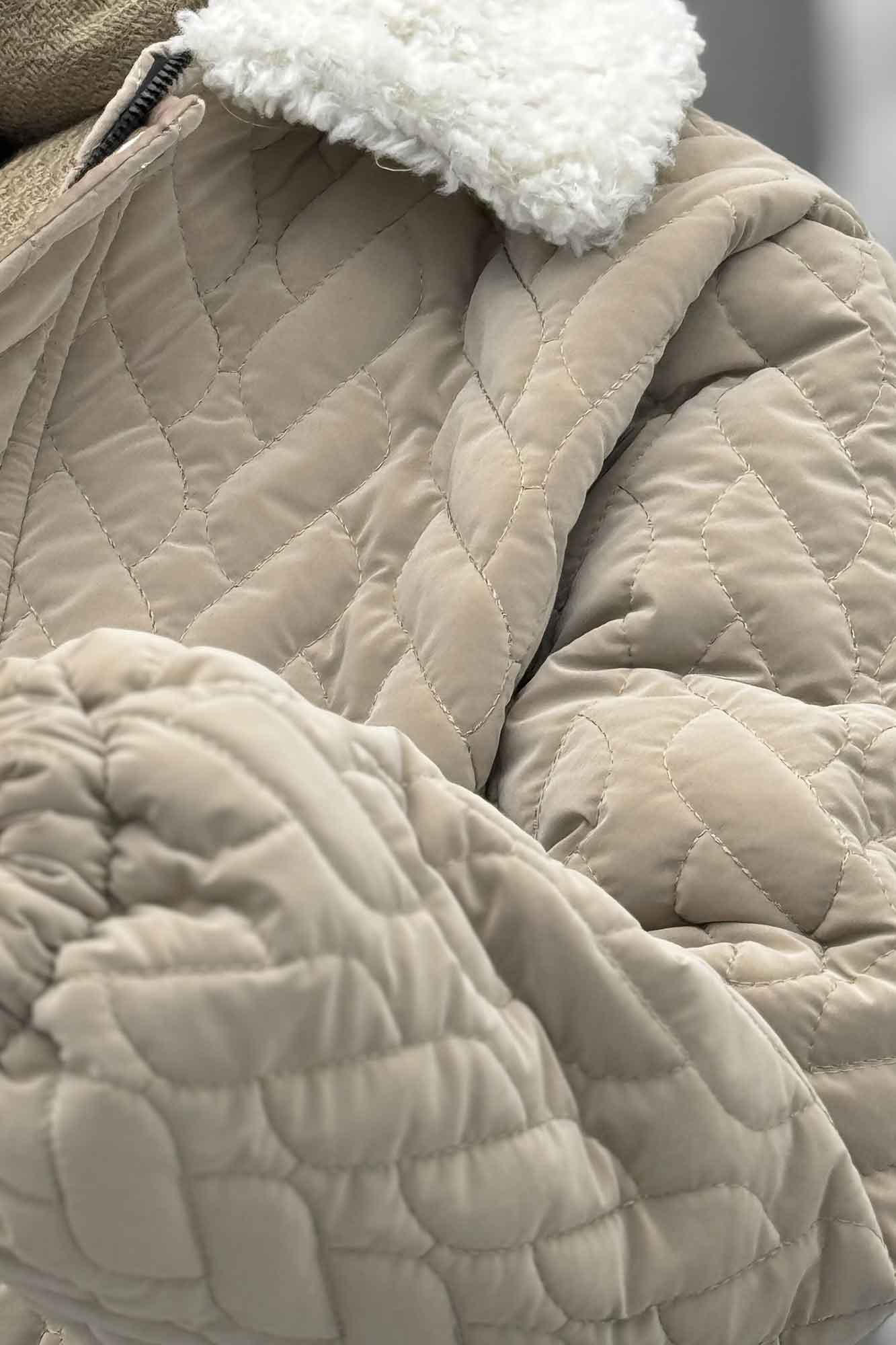 کاپشن سیلکونی یقه تدی