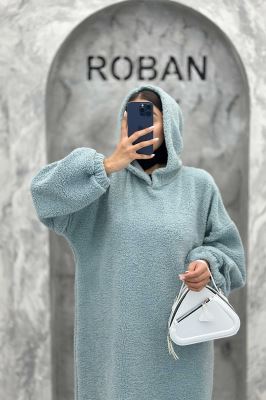 مانتو بلند تدی کلاهدار