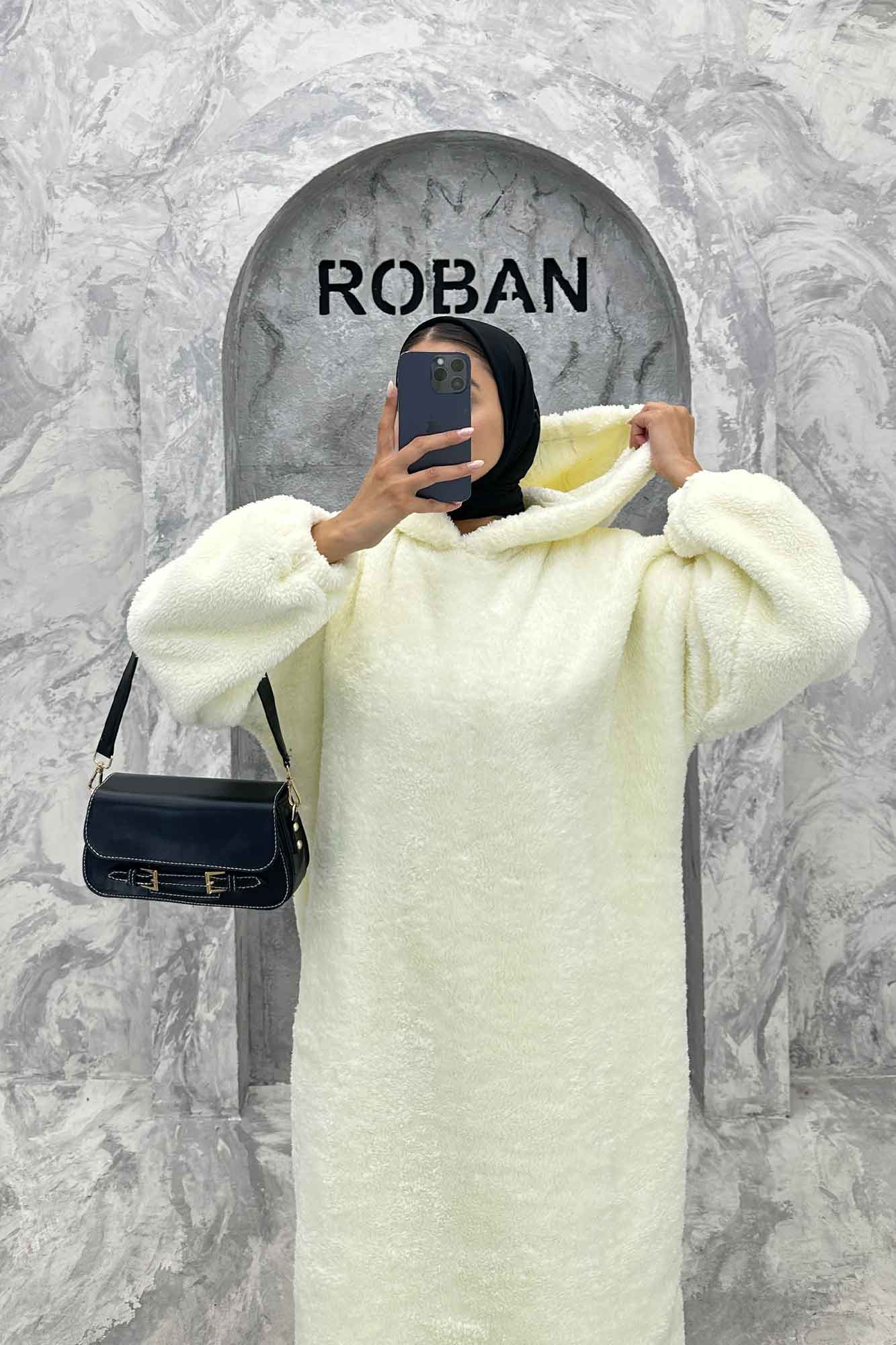 مانتو بلند تدی کلاهدار