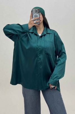 شومیز ساتن تک جیب