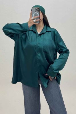 شومیز ساتن تک جیب