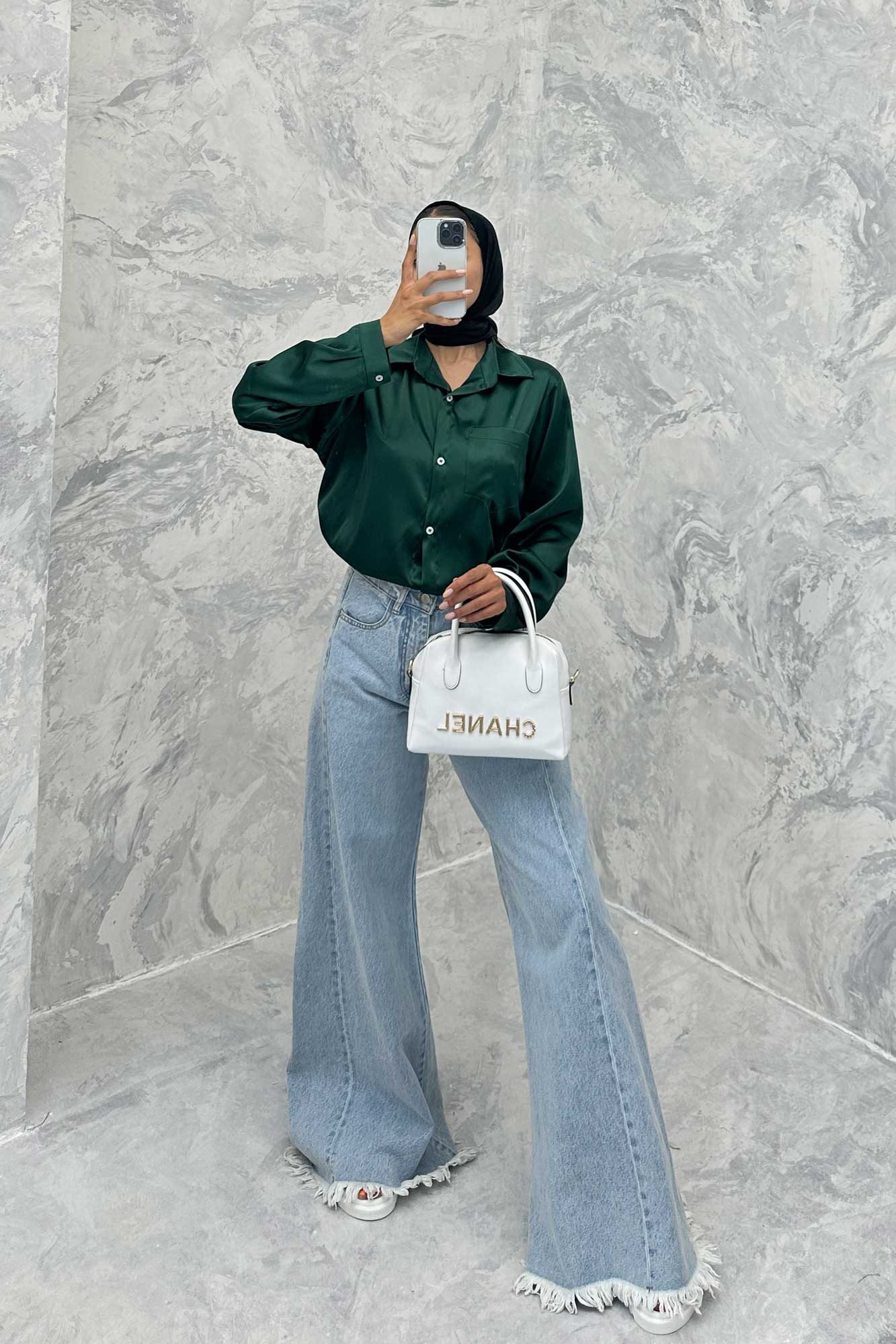 شومیز ساتن تک جیب