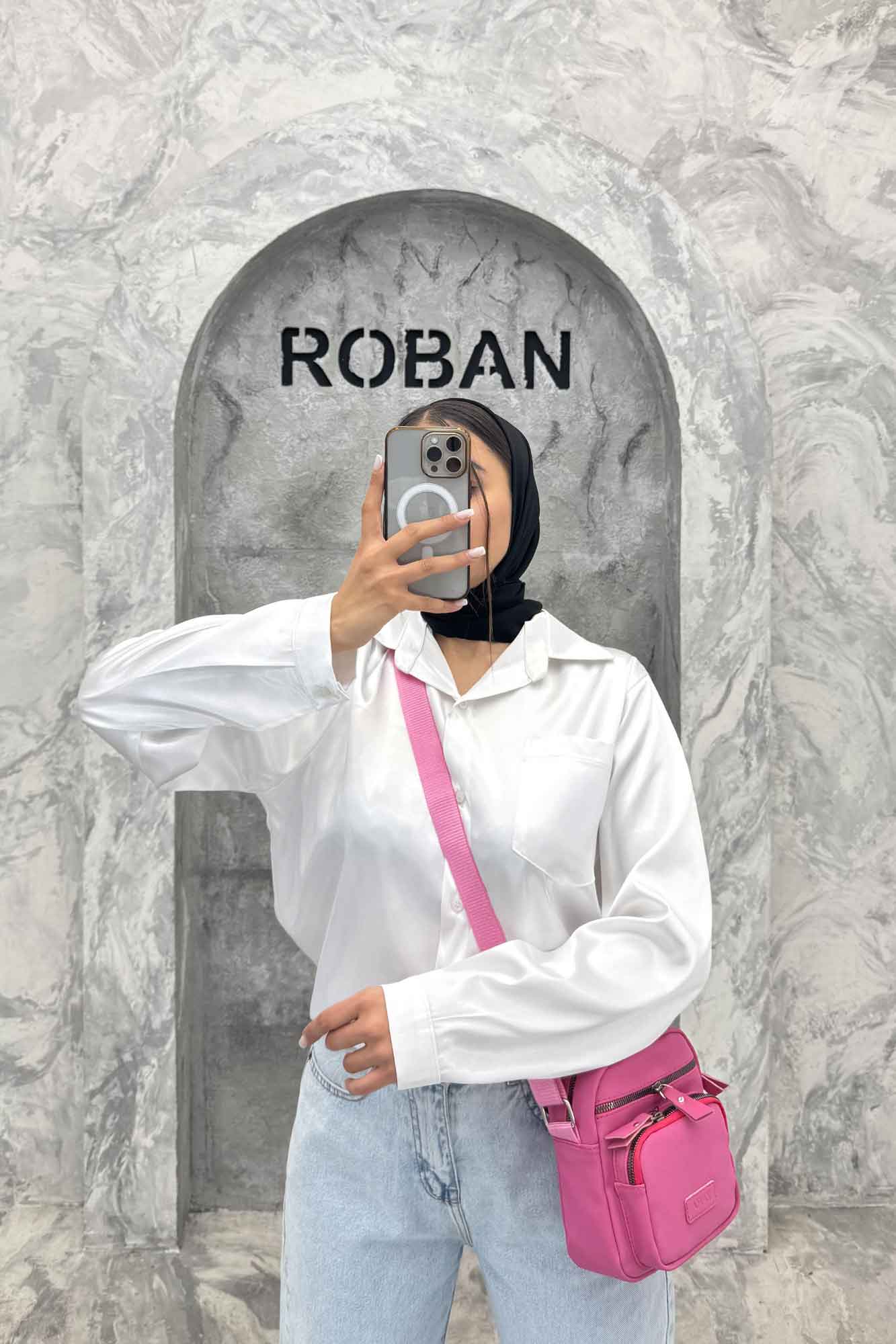 شومیز ساتن تک جیب