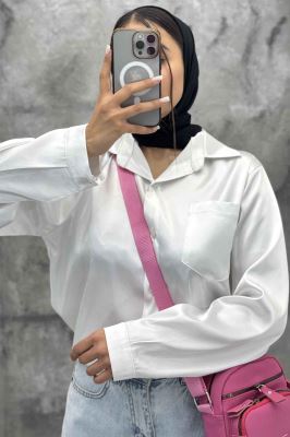 شومیز ساتن تک جیب