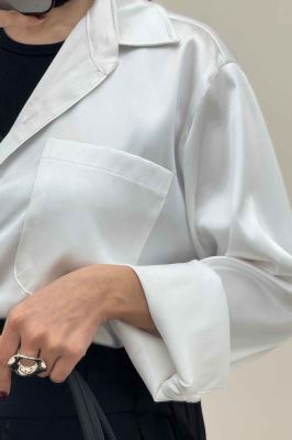 شومیز ساتن تک جیب