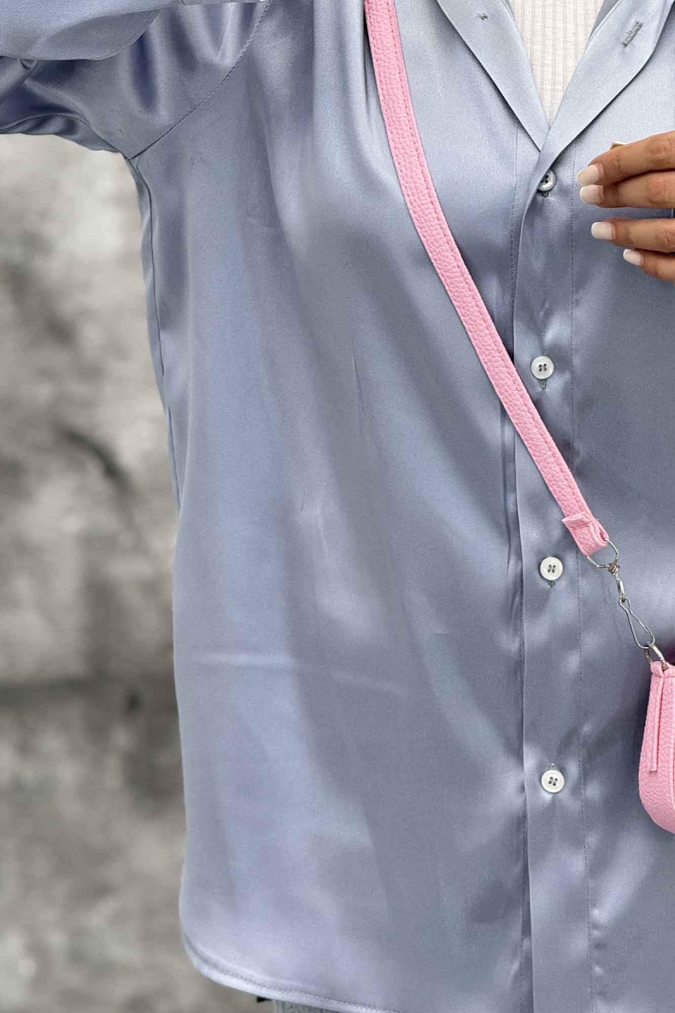 شومیز ساتن تک جیب