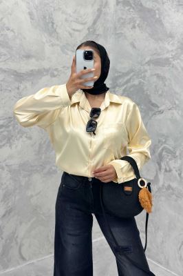 شومیز ساتن تک جیب