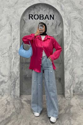 شومیز ساتن تک جیب