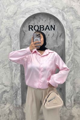 شومیز ساتن تک جیب